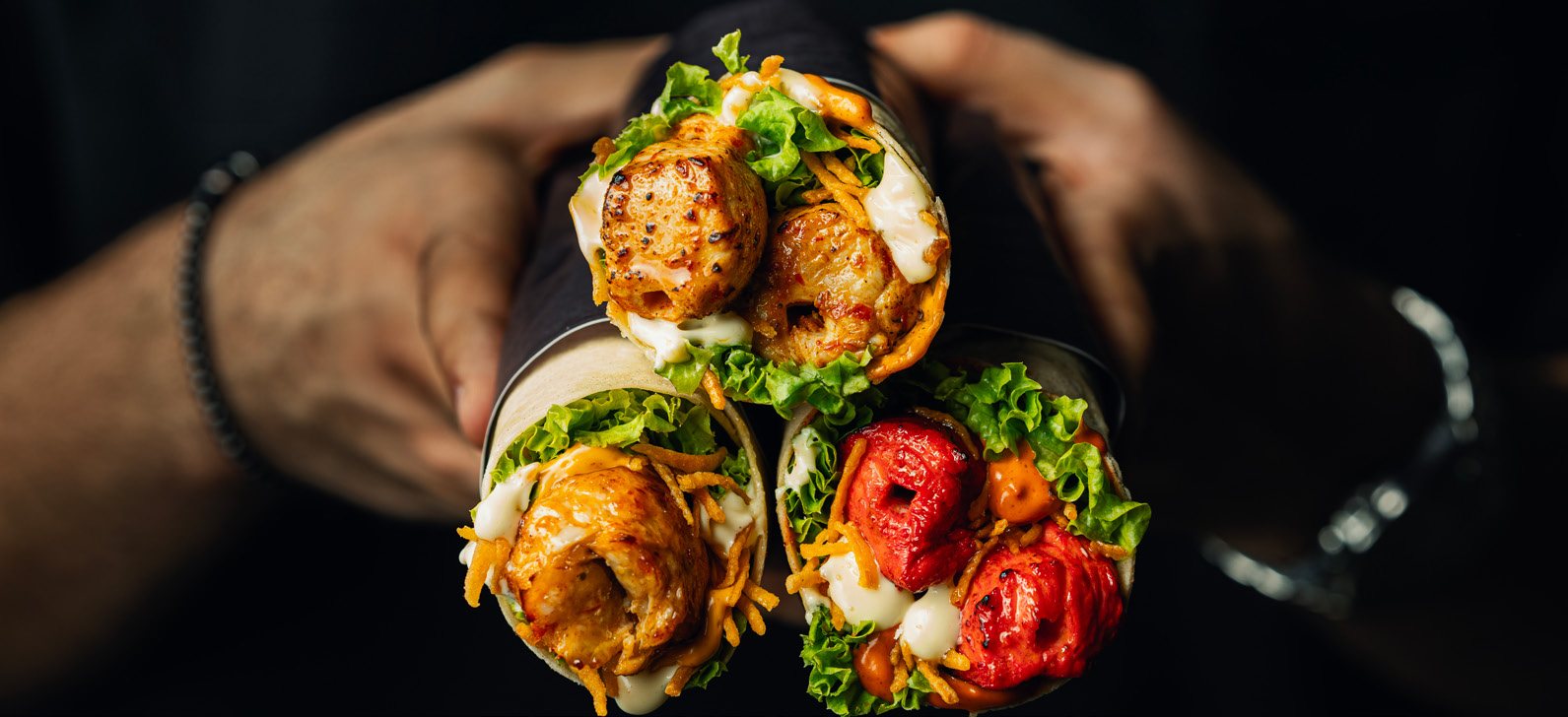 Wraps, in hand